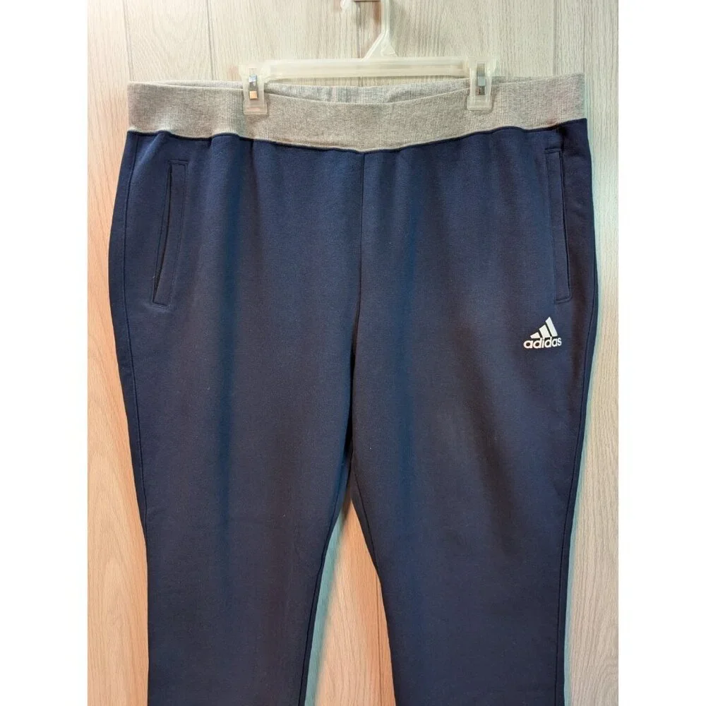 ADIDAS Mens Sweatpants Trousers Joggers XXL 2XL Navy Blue Grey Cotton